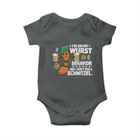Funny Oktoberfest Baby Onesie On My Wurst Behavior Sarcastic German - Wonder Print Shop