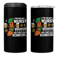 Funny Oktoberfest 4 in 1 Can Cooler Tumbler On My Wurst Behavior Sarcastic German - Wonder Print Shop