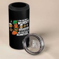 Funny Oktoberfest 4 in 1 Can Cooler Tumbler On My Wurst Behavior Sarcastic German - Wonder Print Shop
