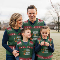 Funny Oktoberfest V-Neck Knit Sweater Vest On My Wurst Behavior Sarcastic German - Wonder Print Shop