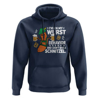 Funny Oktoberfest Hoodie On My Wurst Behavior Sarcastic German - Wonder Print Shop