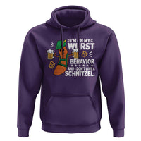 Funny Oktoberfest Hoodie On My Wurst Behavior Sarcastic German - Wonder Print Shop