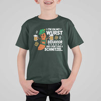 Funny Oktoberfest T Shirt For Kid On My Wurst Behavior Sarcastic German - Wonder Print Shop