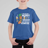 Funny Oktoberfest T Shirt For Kid On My Wurst Behavior Sarcastic German - Wonder Print Shop