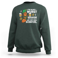Funny Oktoberfest Sweatshirt On My Wurst Behavior Sarcastic German - Wonder Print Shop