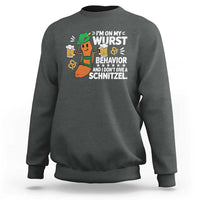 Funny Oktoberfest Sweatshirt On My Wurst Behavior Sarcastic German - Wonder Print Shop