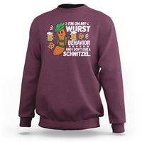 Funny Oktoberfest Sweatshirt On My Wurst Behavior Sarcastic German - Wonder Print Shop