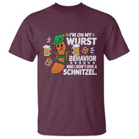 Funny Oktoberfest T Shirt On My Wurst Behavior Sarcastic German - Wonder Print Shop