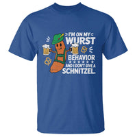 Funny Oktoberfest T Shirt On My Wurst Behavior Sarcastic German - Wonder Print Shop