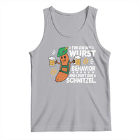 Funny Oktoberfest Tank Top On My Wurst Behavior Sarcastic German - Wonder Print Shop