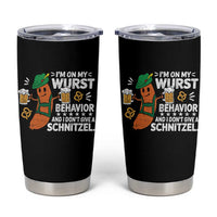 Funny Oktoberfest Tumbler Cup On My Wurst Behavior Sarcastic German - Wonder Print Shop