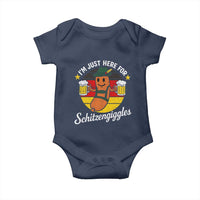 Funny Oktoberfest Baby Onesie Just Here for Schitzengiggles German Flag - Wonder Print Shop