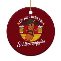 Funny Oktoberfest Ceramic Ornament Just Here for Schitzengiggles German Flag - Wonder Print Shop