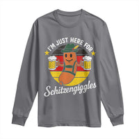 Funny Oktoberfest Long Sleeve Shirt Just Here for Schitzengiggles German Flag - Wonder Print Shop