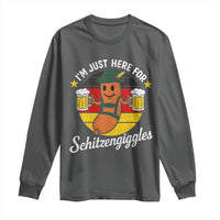 Funny Oktoberfest Long Sleeve Shirt Just Here for Schitzengiggles German Flag - Wonder Print Shop