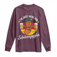 Funny Oktoberfest Long Sleeve Shirt Just Here for Schitzengiggles German Flag - Wonder Print Shop