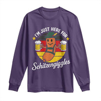 Funny Oktoberfest Long Sleeve Shirt Just Here for Schitzengiggles German Flag - Wonder Print Shop