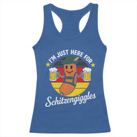 Funny Oktoberfest Racerback Tank Top Just Here for Schitzengiggles German Flag - Wonder Print Shop