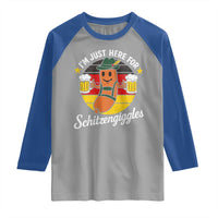 Funny Oktoberfest Raglan Shirt Just Here for Schitzengiggles German Flag - Wonder Print Shop