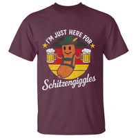 Funny Oktoberfest T Shirt Just Here for Schitzengiggles German Flag - Wonder Print Shop