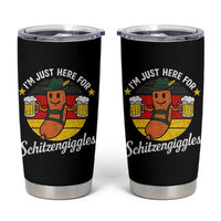 Funny Oktoberfest Tumbler Cup Just Here for Schitzengiggles German Flag - Wonder Print Shop