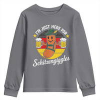 Funny Oktoberfest Youth Sweatshirt Just Here for Schitzengiggles German Flag - Wonder Print Shop