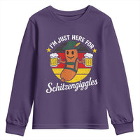 Funny Oktoberfest Youth Sweatshirt Just Here for Schitzengiggles German Flag - Wonder Print Shop