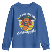 Funny Oktoberfest Youth Sweatshirt Just Here for Schitzengiggles German Flag - Wonder Print Shop
