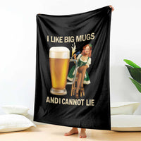 Oktoberfest Beer Throw Blanket Funny I Like Big Mugs Pin Up Girl Dirndl - Wonder Print Shop