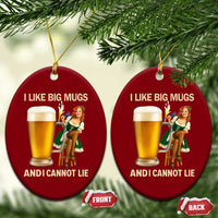 Oktoberfest Beer Ceramic Ornament Funny I Like Big Mugs Pin Up Girl Dirndl - Wonder Print Shop