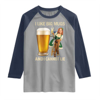 Oktoberfest Beer Raglan Shirt Funny I Like Big Mugs Pin Up Girl Dirndl - Wonder Print Shop