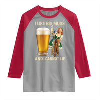 Oktoberfest Beer Raglan Shirt Funny I Like Big Mugs Pin Up Girl Dirndl - Wonder Print Shop