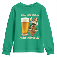 Oktoberfest Beer Youth Sweatshirt Funny I Like Big Mugs Pin Up Girl Dirndl - Wonder Print Shop