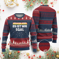 Funny German Saying Knitted Sweatshirt Sarcastic Humor Meme Es Ist Mir Egal Germany Flag - Wonder Print Shop
