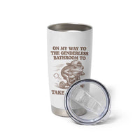 On My Way To The Genderless Bathroom To Take a She/It Tumbler Cup Funny Frog Graphic
