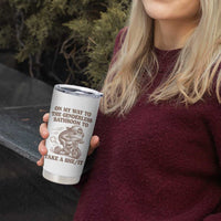 On My Way To The Genderless Bathroom To Take a She/It Tumbler Cup Funny Frog Graphic
