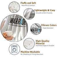Wife Of A Warrior Prostate Cancer Awareness Throw Blanket Blue Ribbon Graphic