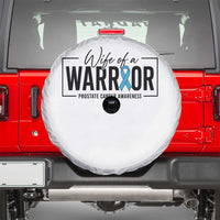 Wife Of A Warrior Prostate Cancer Awareness Spare Tire Cover Blue Ribbon Graphic