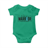 Wife Of A Warrior Prostate Cancer Awareness Baby Onesie Blue Ribbon Graphic