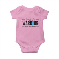 Wife Of A Warrior Prostate Cancer Awareness Baby Onesie Blue Ribbon Graphic