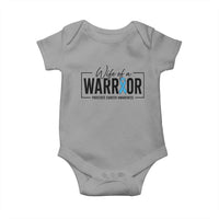 Wife Of A Warrior Prostate Cancer Awareness Baby Onesie Blue Ribbon Graphic