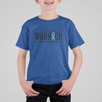 Wife Of A Warrior Prostate Cancer Awareness T Shirt For Kid Blue Ribbon Graphic