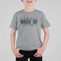 Wife Of A Warrior Prostate Cancer Awareness T Shirt For Kid Blue Ribbon Graphic