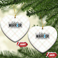 Wife Of A Warrior Prostate Cancer Awareness Ceramic Ornament Blue Ribbon Graphic