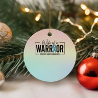 Wife Of A Warrior Prostate Cancer Awareness Ceramic Ornament Blue Ribbon Graphic