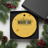 Wife Of A Warrior Prostate Cancer Awareness Ceramic Ornament Blue Ribbon Graphic