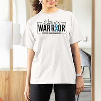 Wife Of A Warrior Prostate Cancer Awareness T Shirt For Women Blue Ribbon Graphic