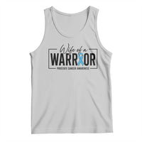 Wife Of A Warrior Prostate Cancer Awareness Tank Top Blue Ribbon Graphic