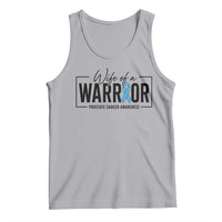 Wife Of A Warrior Prostate Cancer Awareness Tank Top Blue Ribbon Graphic