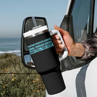Funny Prostate Cancer Awareness Tumbler With Handle Going Through Chemo Still This Sexy